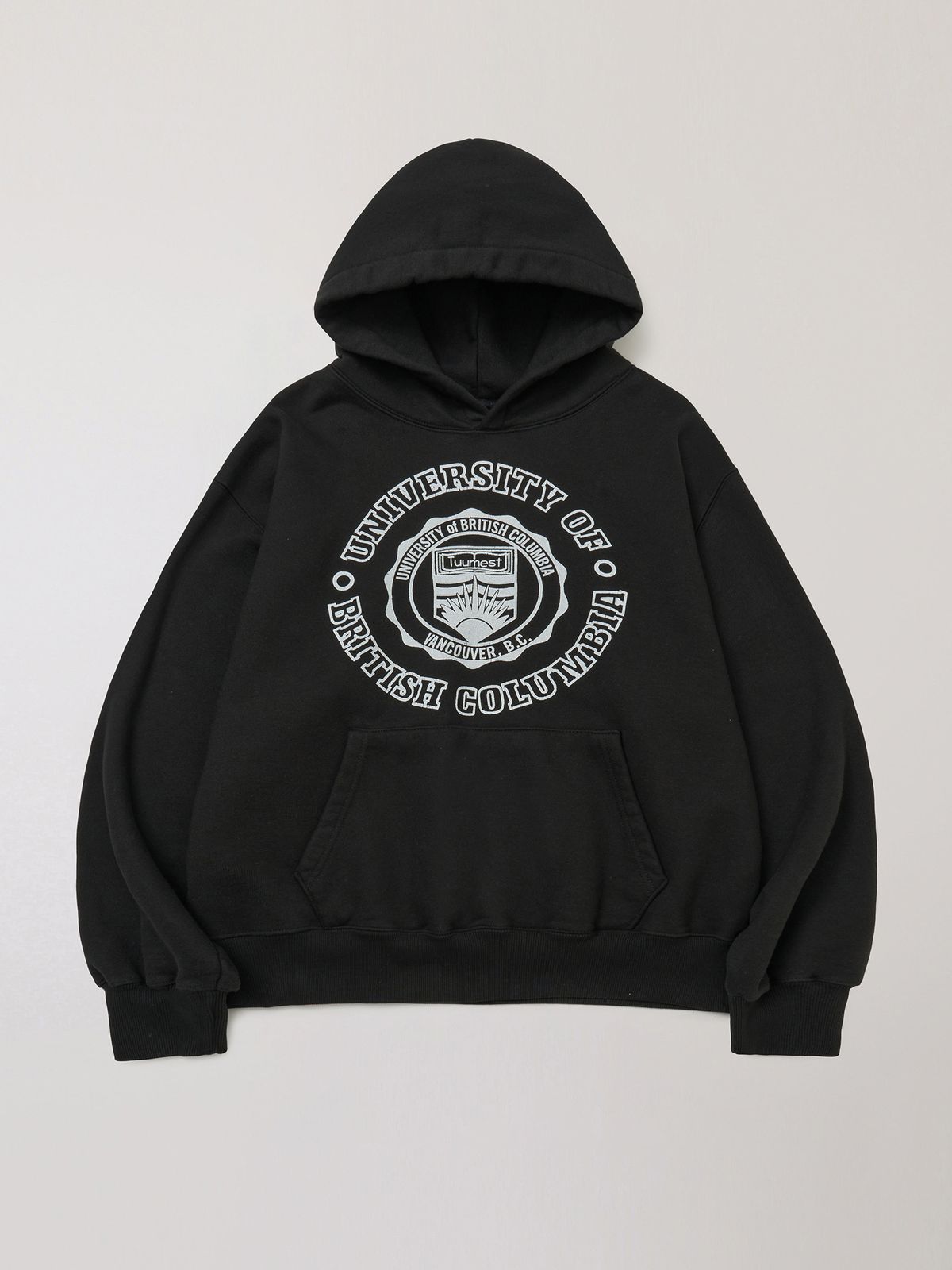 플라비즘(PLAVISM) Vintage Print Washed Hoodie - Black