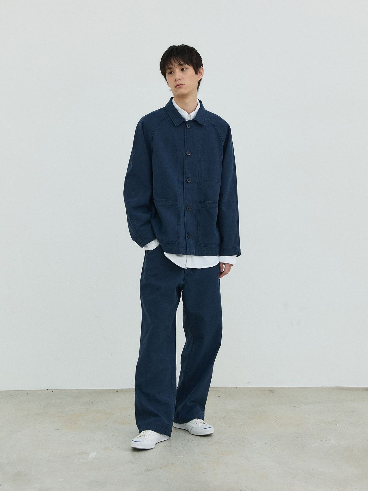 플라비즘(PLAVISM) Horizon Raglan Jacket - Navy