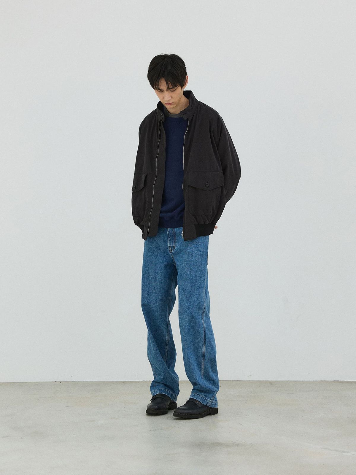 플라비즘(PLAVISM) Washed Utility Raglan Jacket - Black