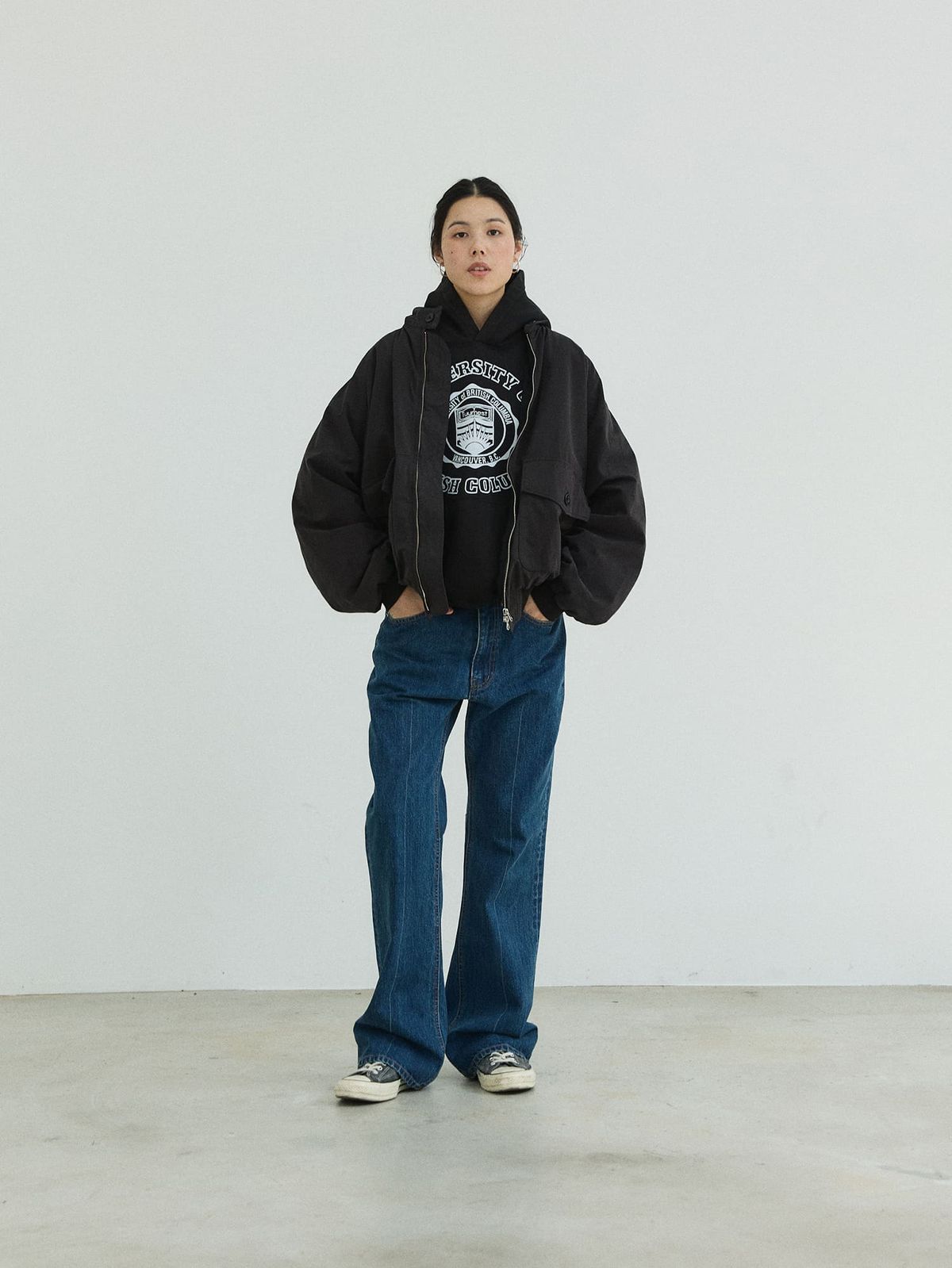 플라비즘(PLAVISM) Washed Utility Raglan Jacket - Black