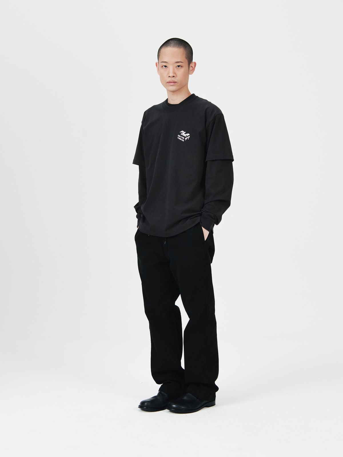 플라비즘(PLAVISM) GARMENT DYED PANTS - BLACK