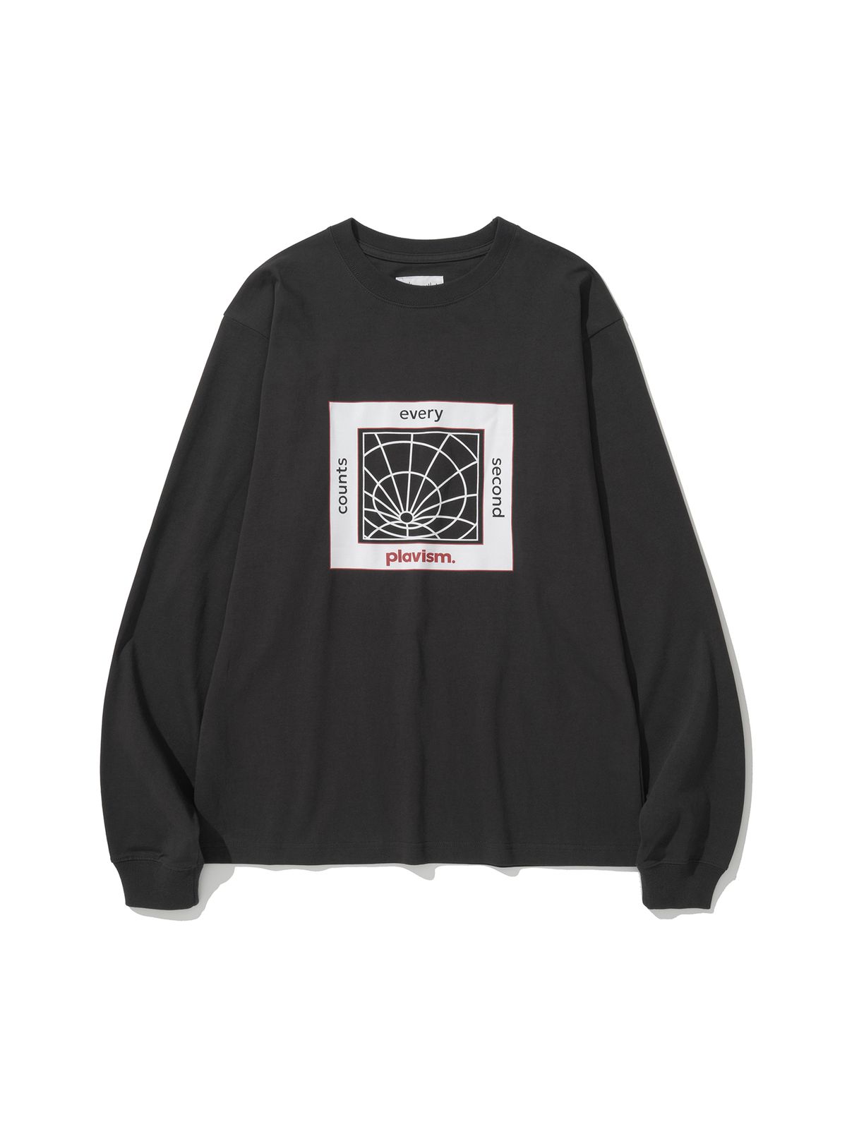 플라비즘(PLAVISM) LITHGOW L/S TEE - CHARCOAL