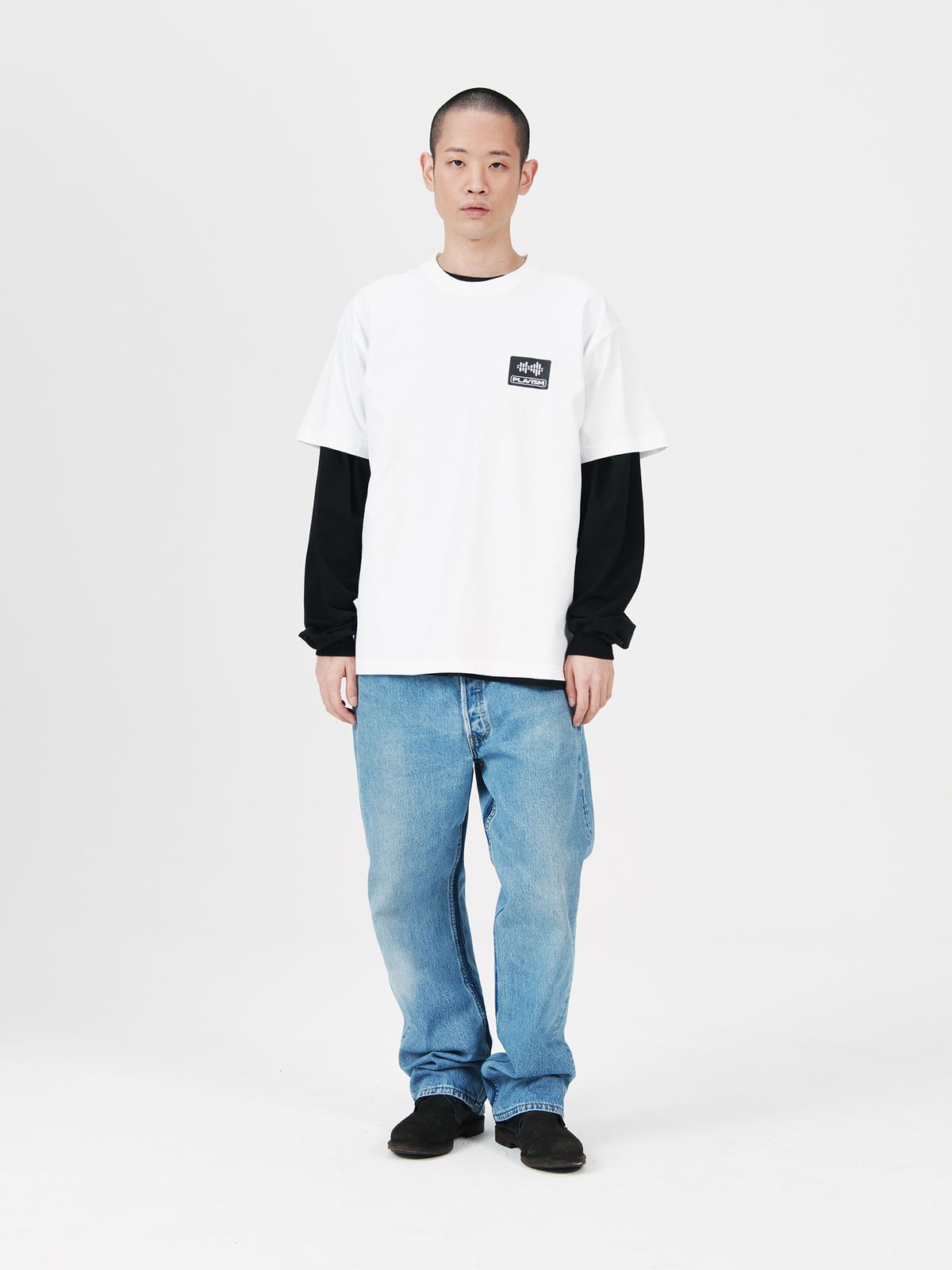 플라비즘(PLAVISM) BLACK LOGO TEE - WHITE