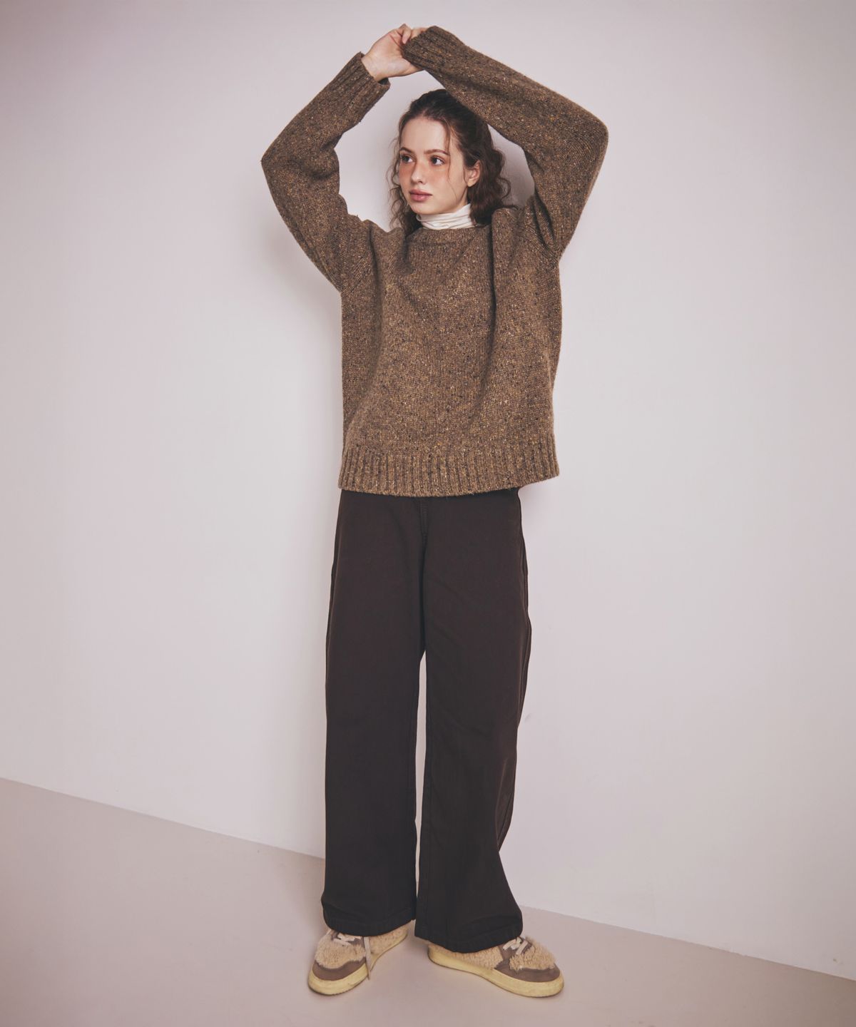 오픈도어스튜디오(OPENDOORSTUDIO) Vintage Melange Knit Brown