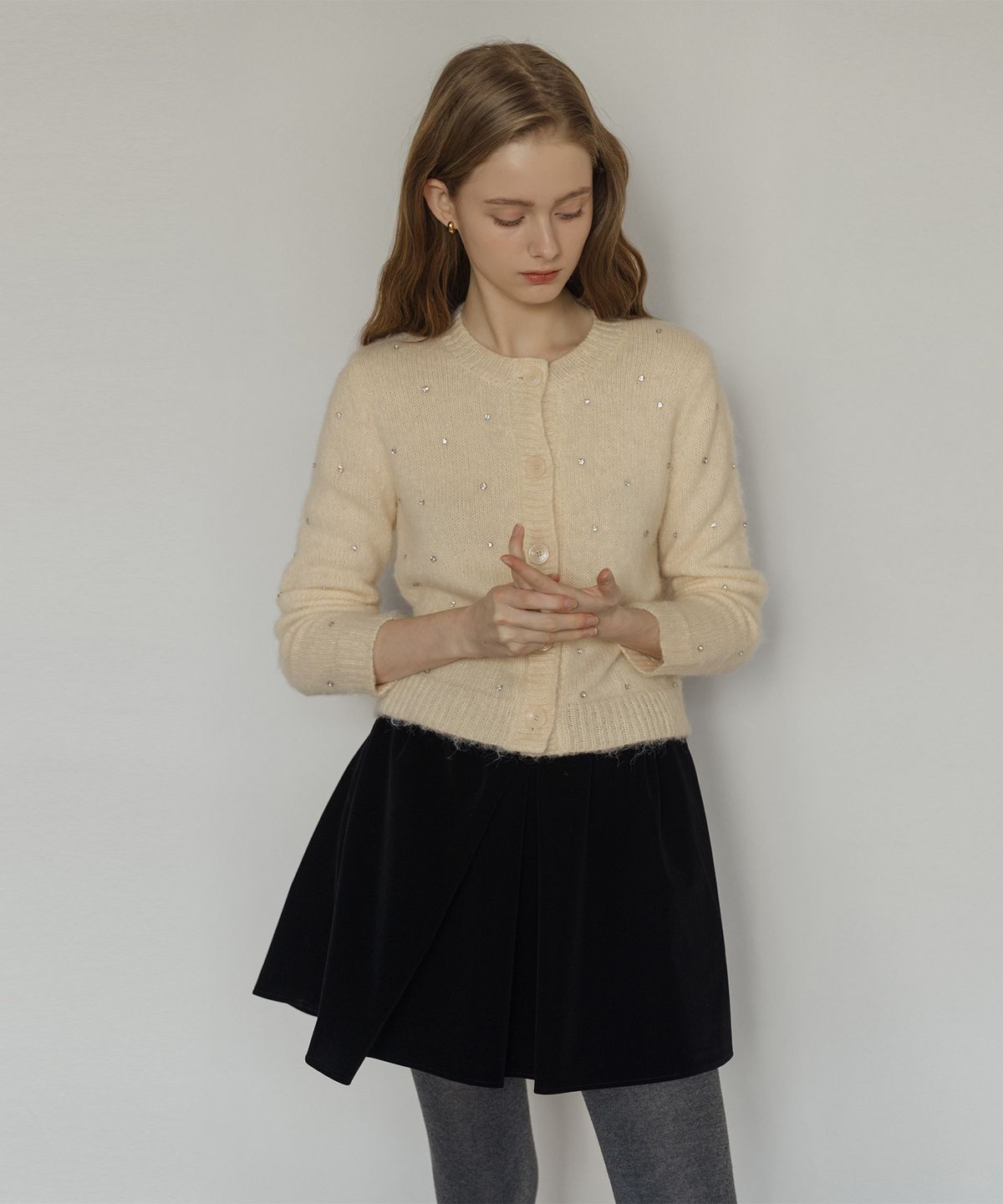 로트르드민(LAUTREDE MIN) Bijou Mohair Butter Cardigan