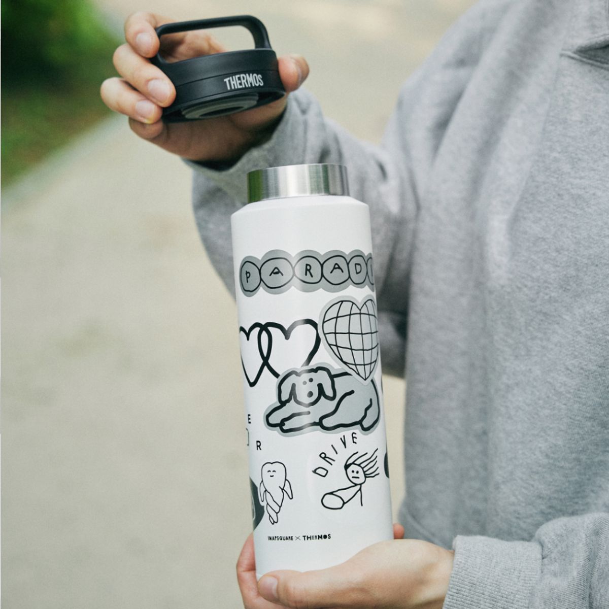 써모스(THERMOS) 이나피스퀘어 보온보냉 캐리 핸들 텀블러 JOW-800KC (800ml)
