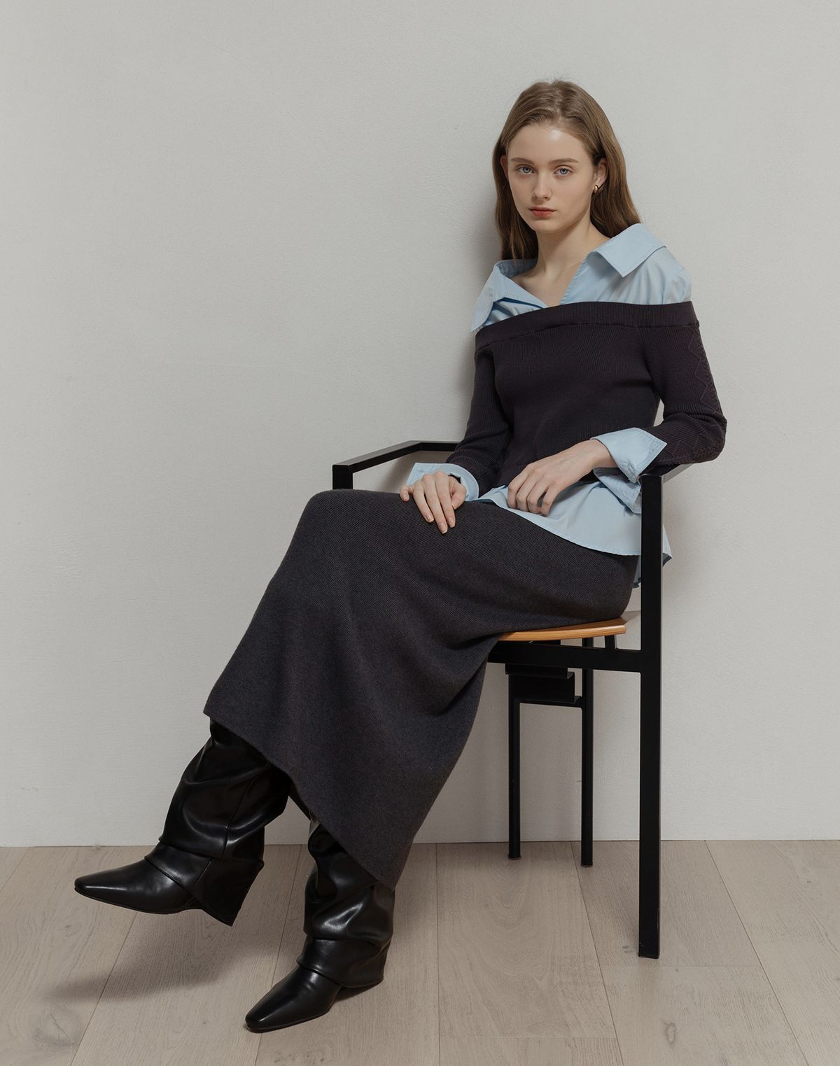 로트르드민(LAUTREDE MIN) Lautre Long Knit Skirt