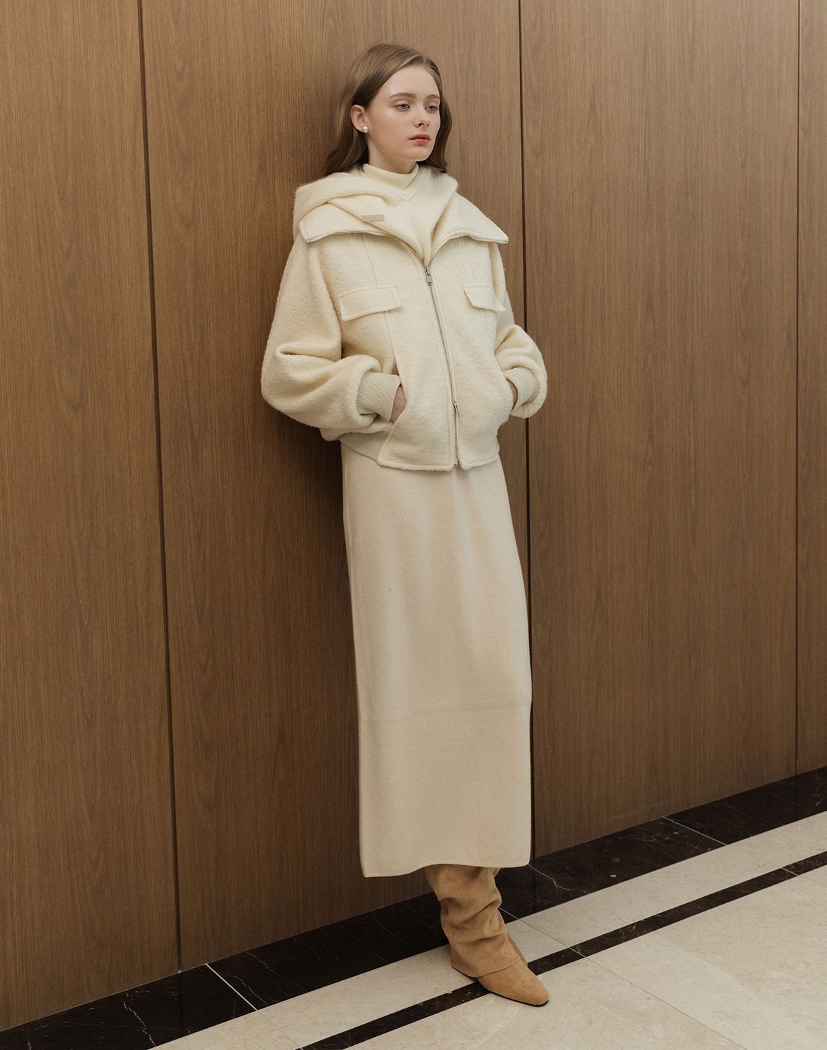 로트르드민(LAUTREDE MIN) Lautre Long Knit Skirt