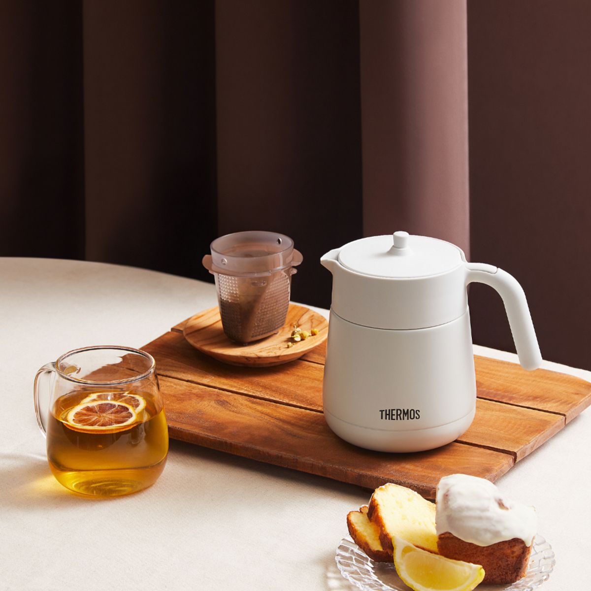 써모스(THERMOS) 보온보냉 스테인리스 테이블 티포트 TTE-700K (700ml)