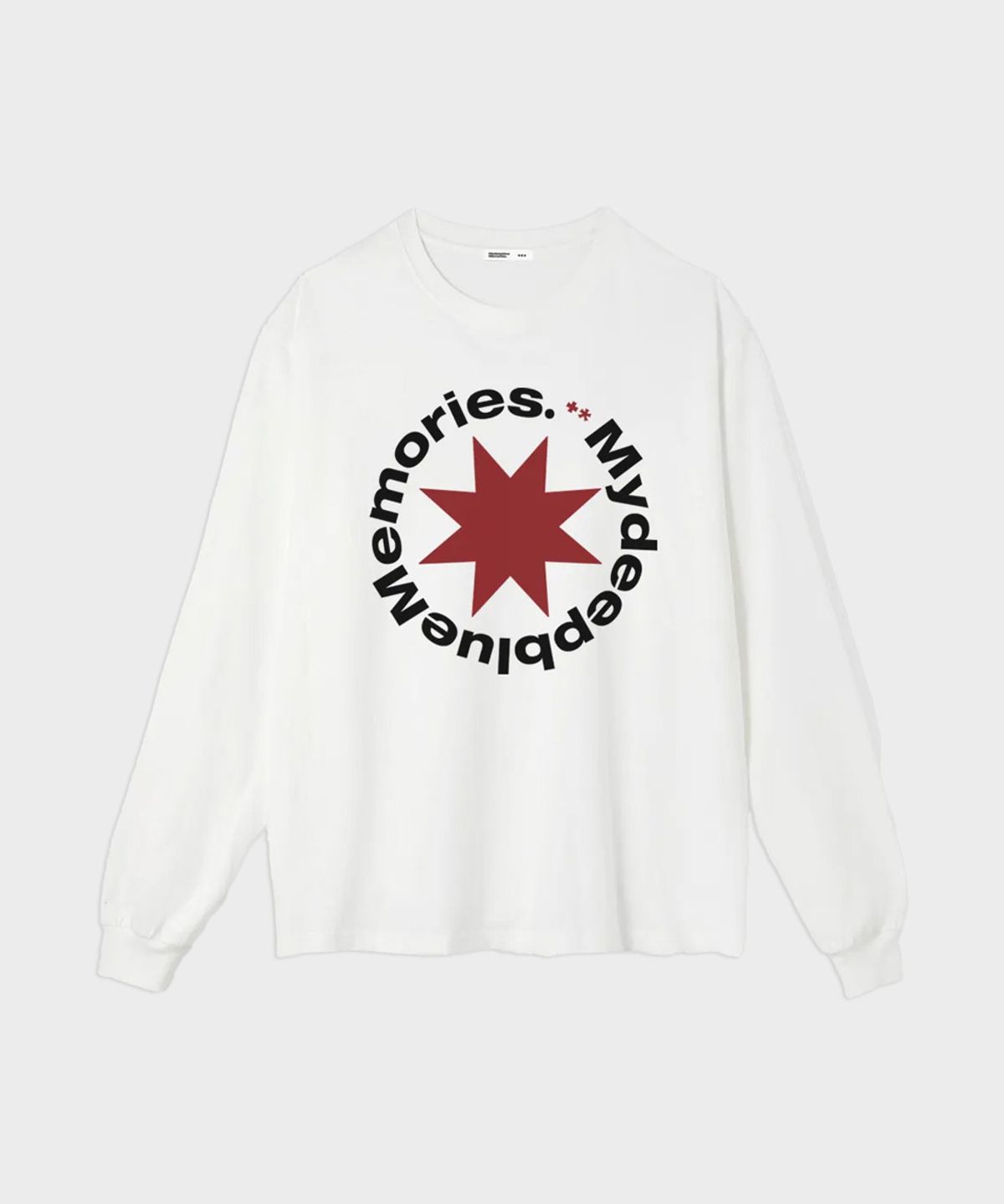 마이딥블루메모리즈(MY DEEP BLUE MEMORIES) MM FRONT ROUND LOGO LONG SLEEVE T(WHITE)