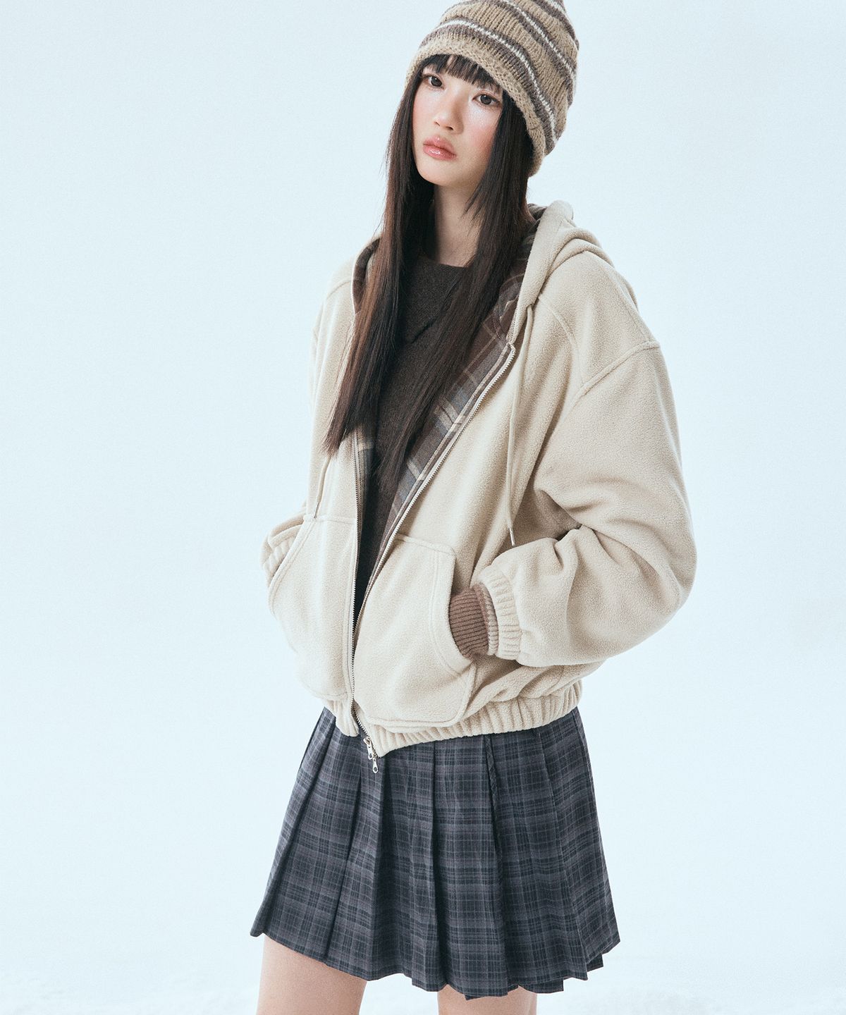미쏘(MIXXO) 스트라이프 비니_MIAACFV1SS