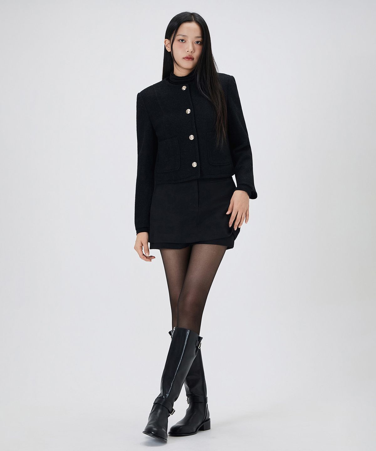 미쏘(MIXXO) 울 혼방 라운드자켓_MIWJKG211B