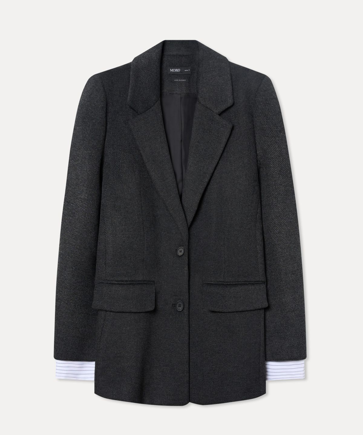 미쏘(MIXXO) 울 혼방 테일러드 배색자켓_MIWJKG221B
