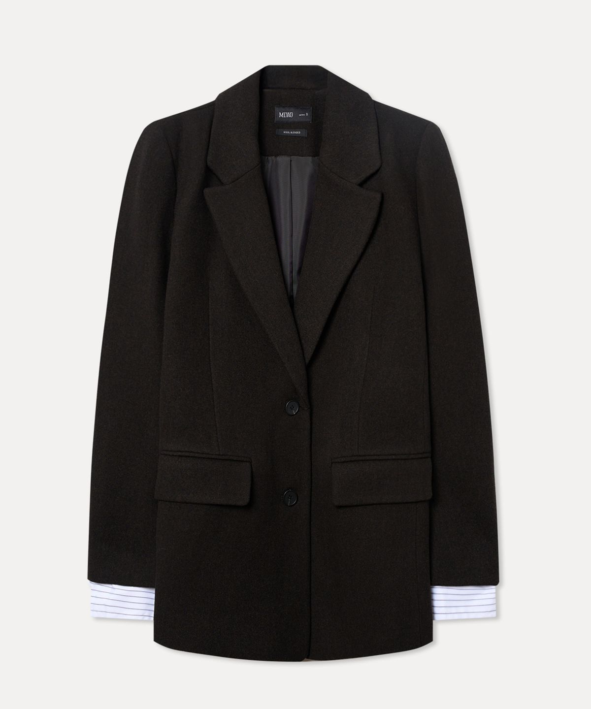 미쏘(MIXXO) 울 혼방 테일러드 배색자켓_MIWJKG221B