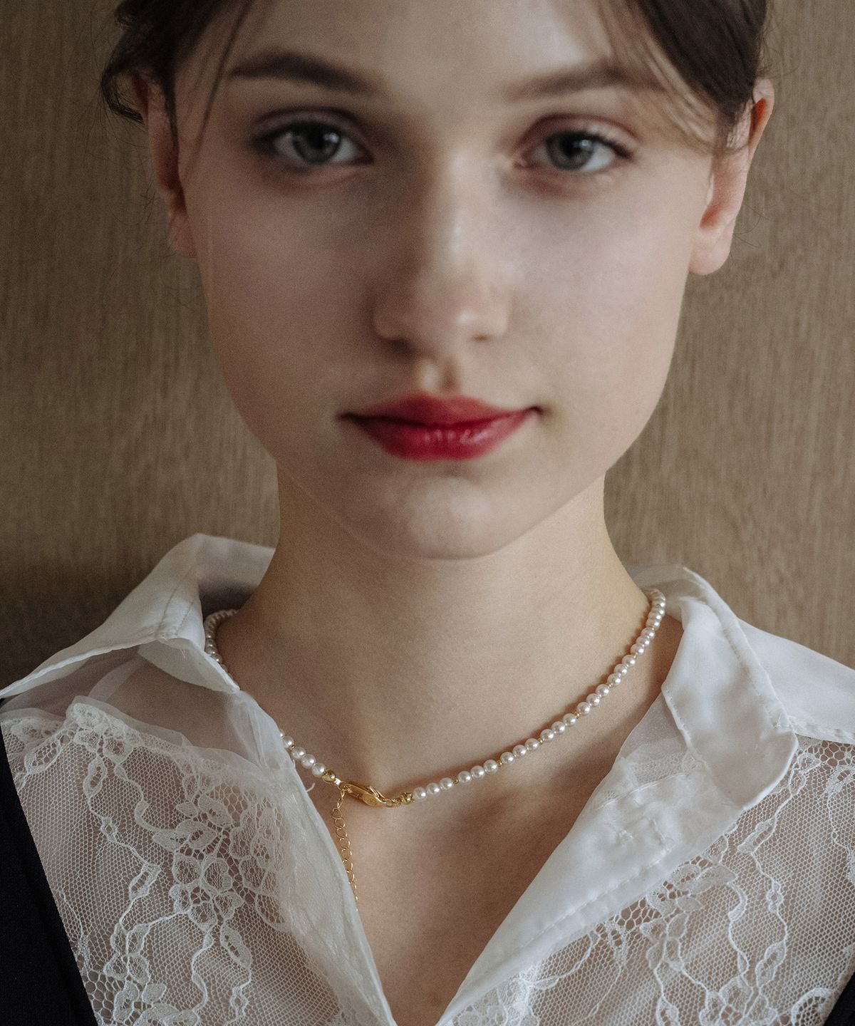 하스(HAS) EN016 Basic Pearl gold ball Necklace