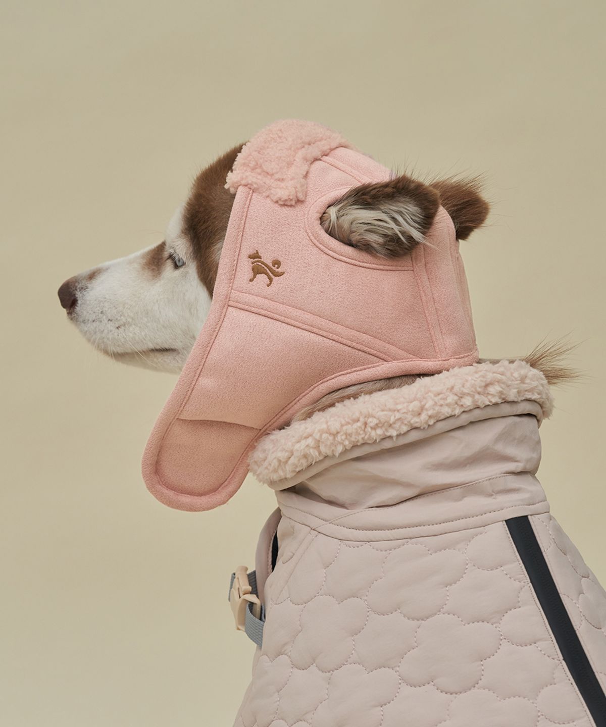 도그아이(DOGI) 강아지 무스탕모자 핑크