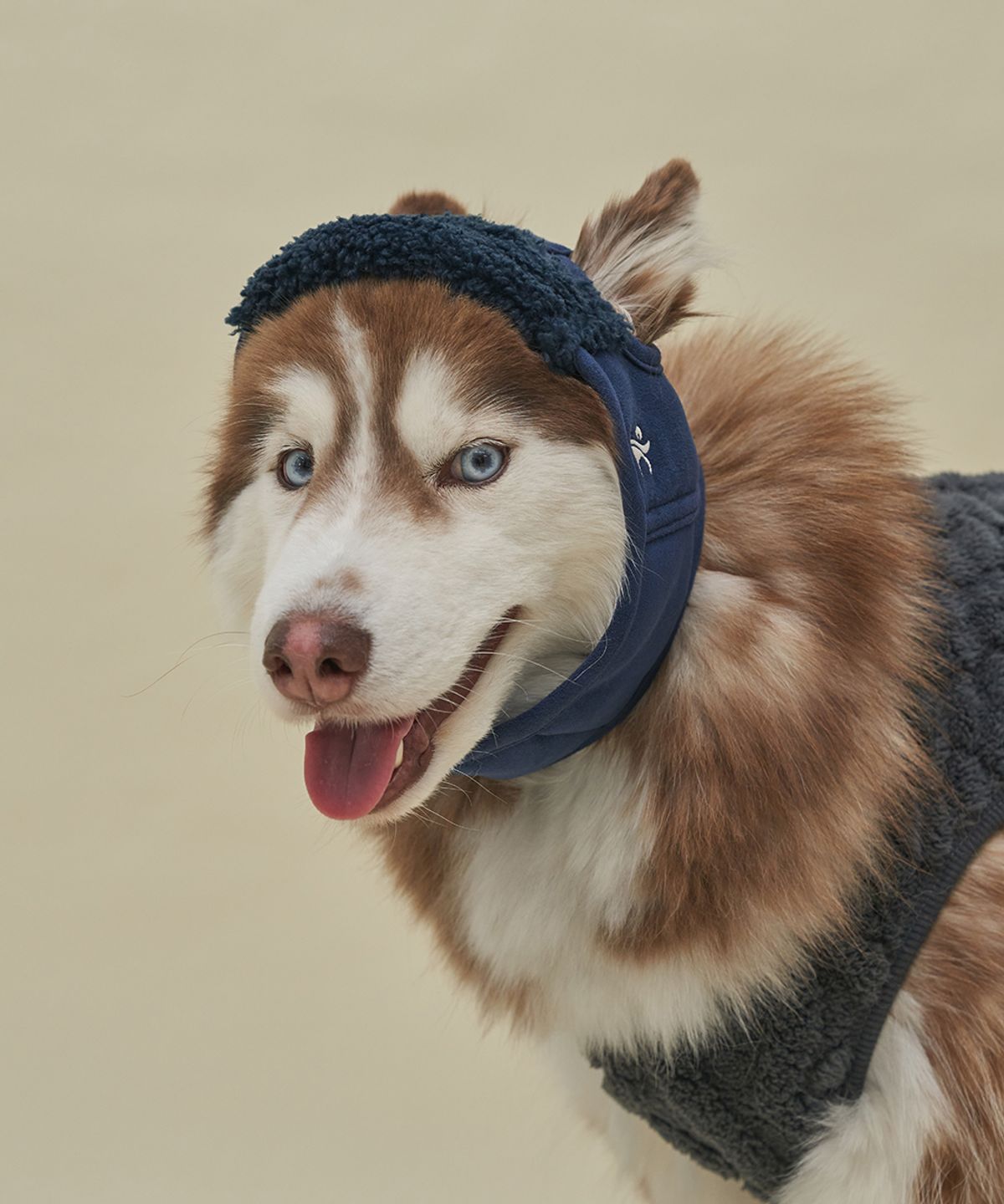 도그아이(DOGI) 강아지 무스탕모자 네이비