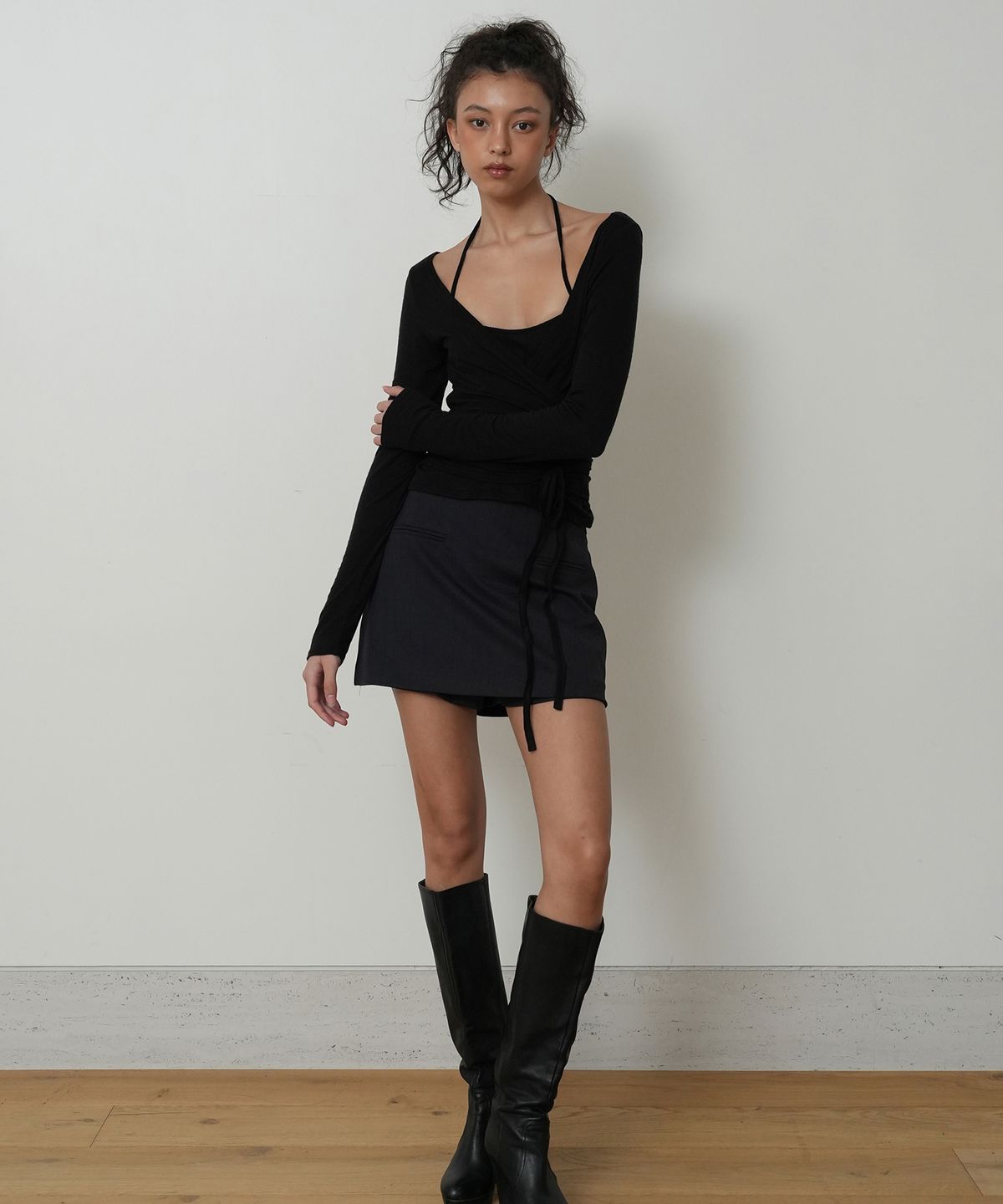 재즈드(JAZZED) LAYERED WRAP SET_BLACK
