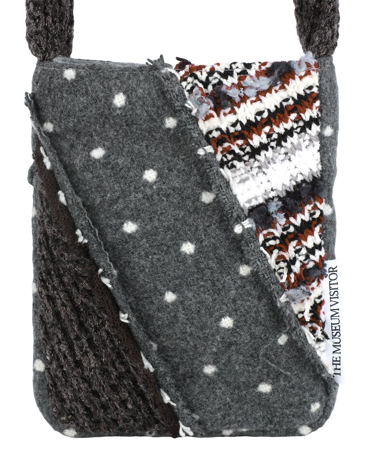 더뮤지엄비지터(THEMUSEUMVISITOR) PATCH WORK MINI CROSS BAG (CHARCOAL)