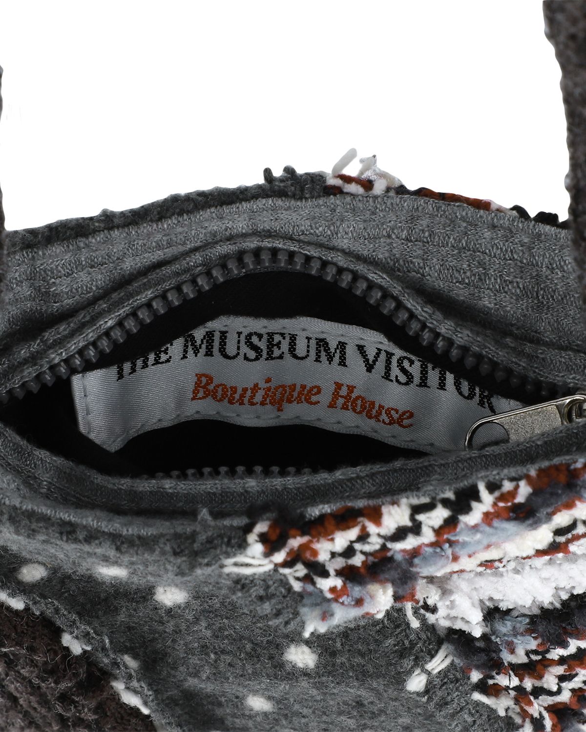 더뮤지엄비지터(THEMUSEUMVISITOR) PATCH WORK MINI CROSS BAG (CHARCOAL)