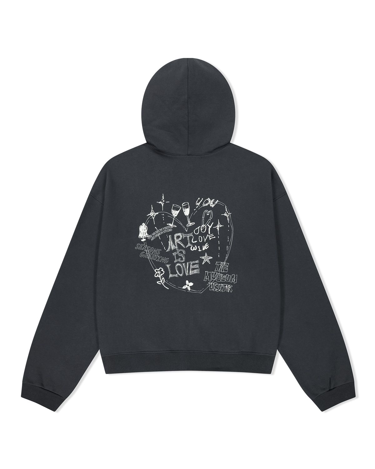 더뮤지엄비지터(THEMUSEUMVISITOR) DOODLE HOODIE ZIP UP (CHARCOAL)