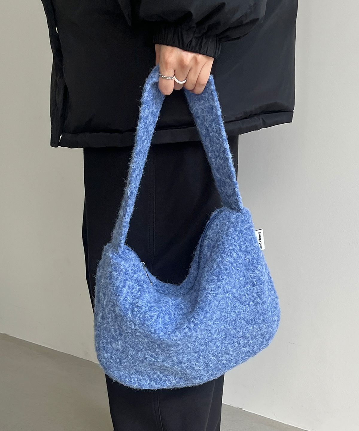무쿠앤에보니(MUCU AND EBONY) [10/1 예약발송] Boucle Tote Bag _ Blue