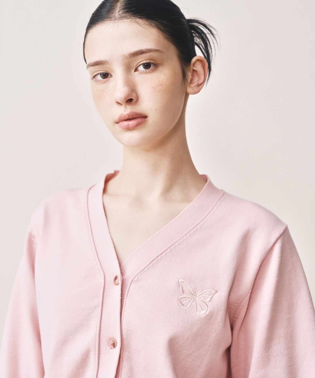 닉앤니콜(NICK&NICOLE) MINI BUTTERFLY SOFT V-CARDIGAN_PINK