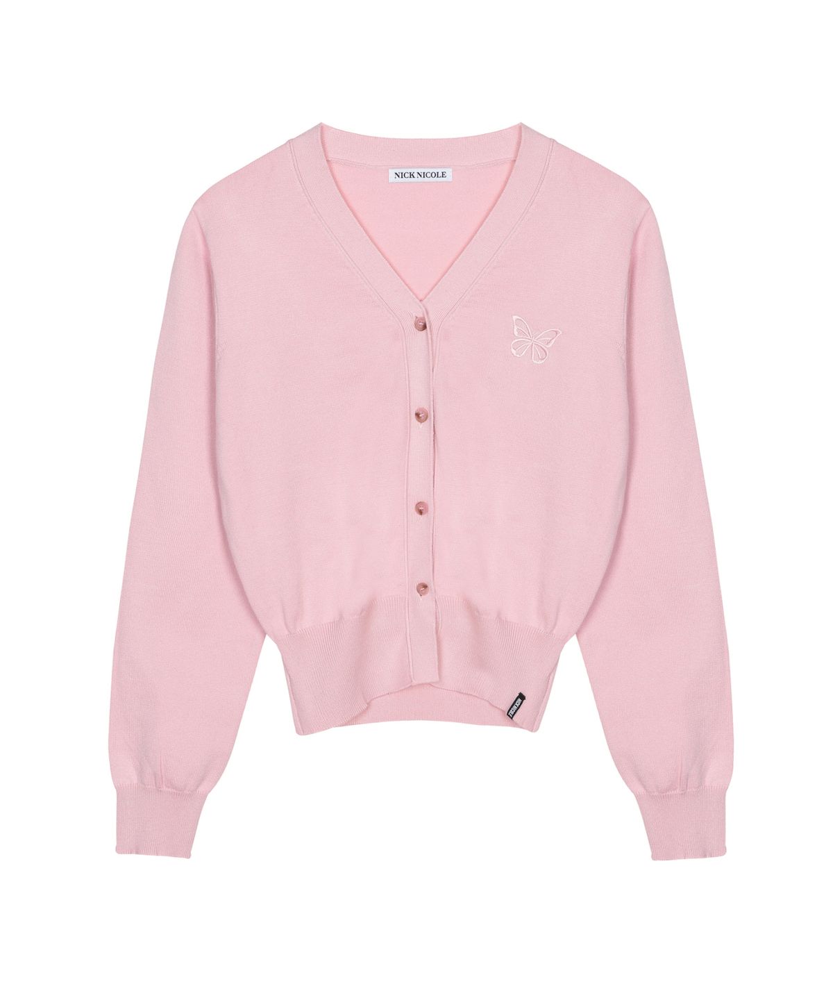 닉앤니콜(NICK&NICOLE) MINI BUTTERFLY SOFT V-CARDIGAN_PINK