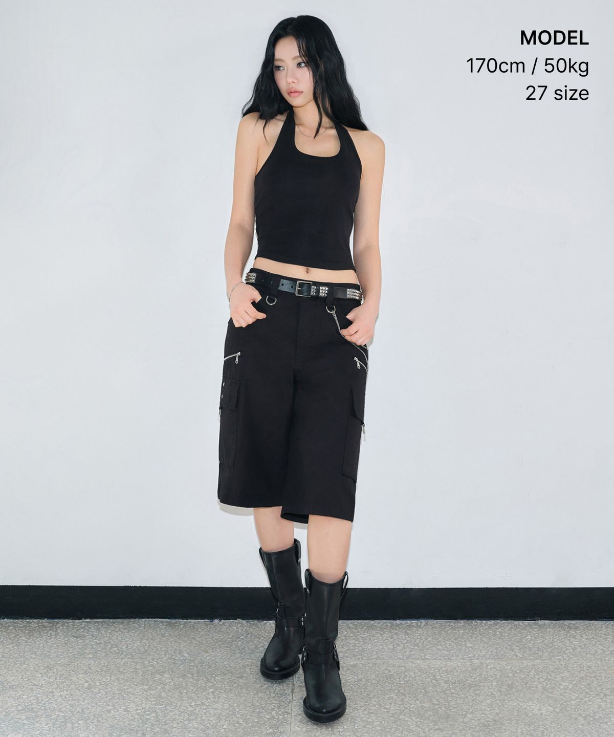 무신사 스탠다드 우먼(MUSINSA STANDARD WOMAN) [언바운드 걸] 우먼즈 스케이터 쇼츠 [블랙]