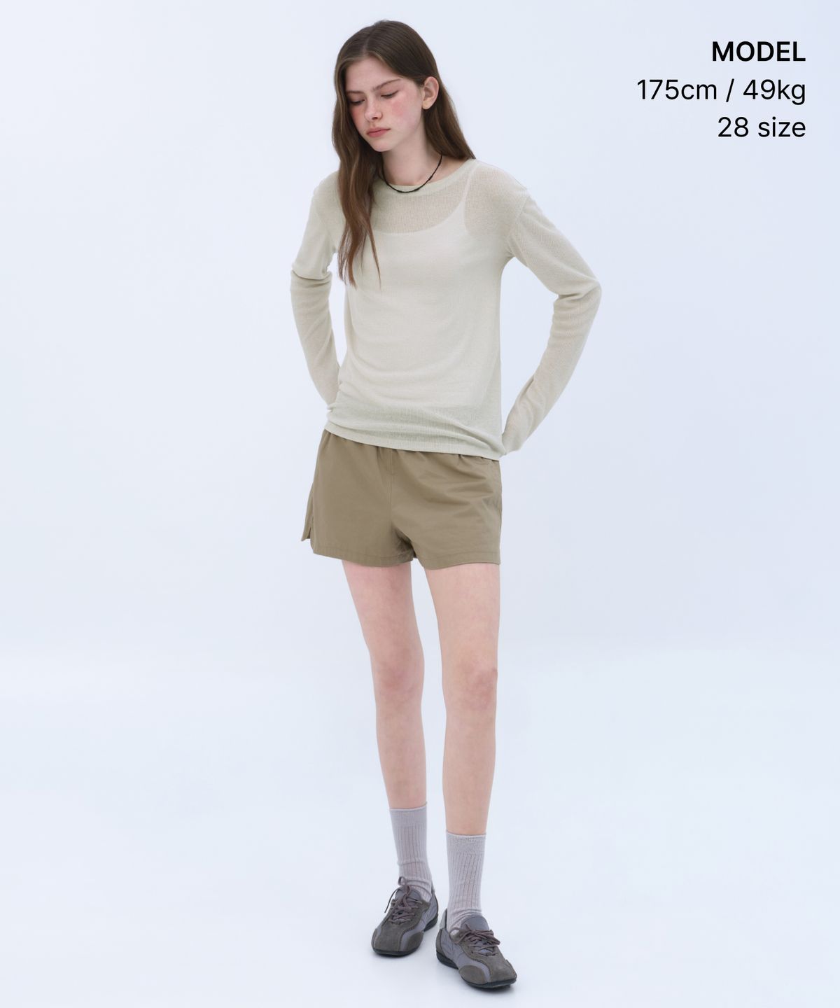 무신사 스탠다드 우먼(MUSINSA STANDARD WOMAN) 우먼즈 코튼 밴딩 쇼츠 [베이지]