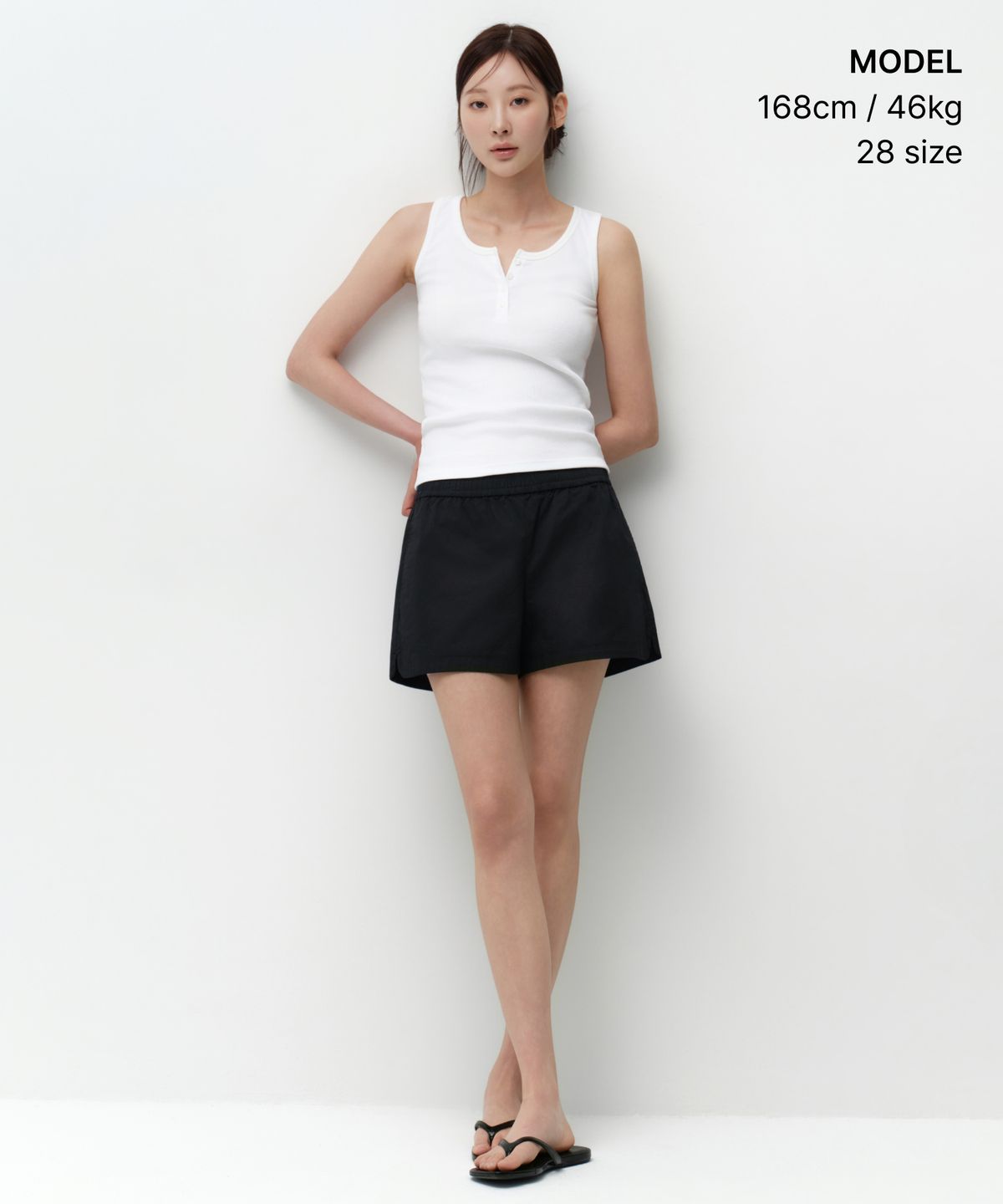 무신사 스탠다드 우먼(MUSINSA STANDARD WOMAN) 우먼즈 코튼 밴딩 쇼츠 [블랙]