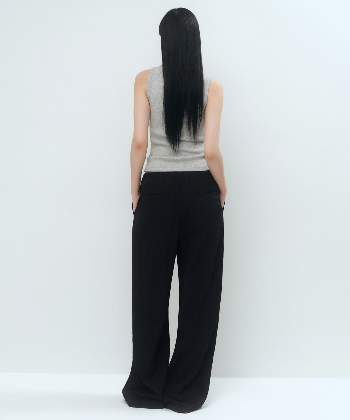 무신사 스탠다드 우먼(MUSINSA STANDARD WOMAN) 우먼즈 RN 와이드 밴딩 팬츠 [블랙]
