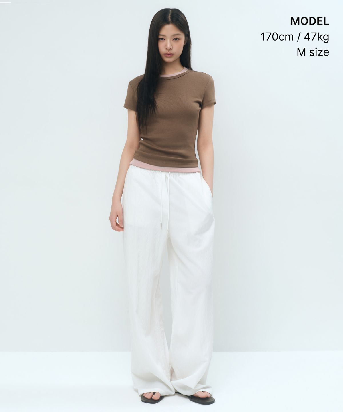 무신사 스탠다드 우먼(MUSINSA STANDARD WOMAN) 우먼즈 RN 와이드 밴딩 팬츠 [화이트]