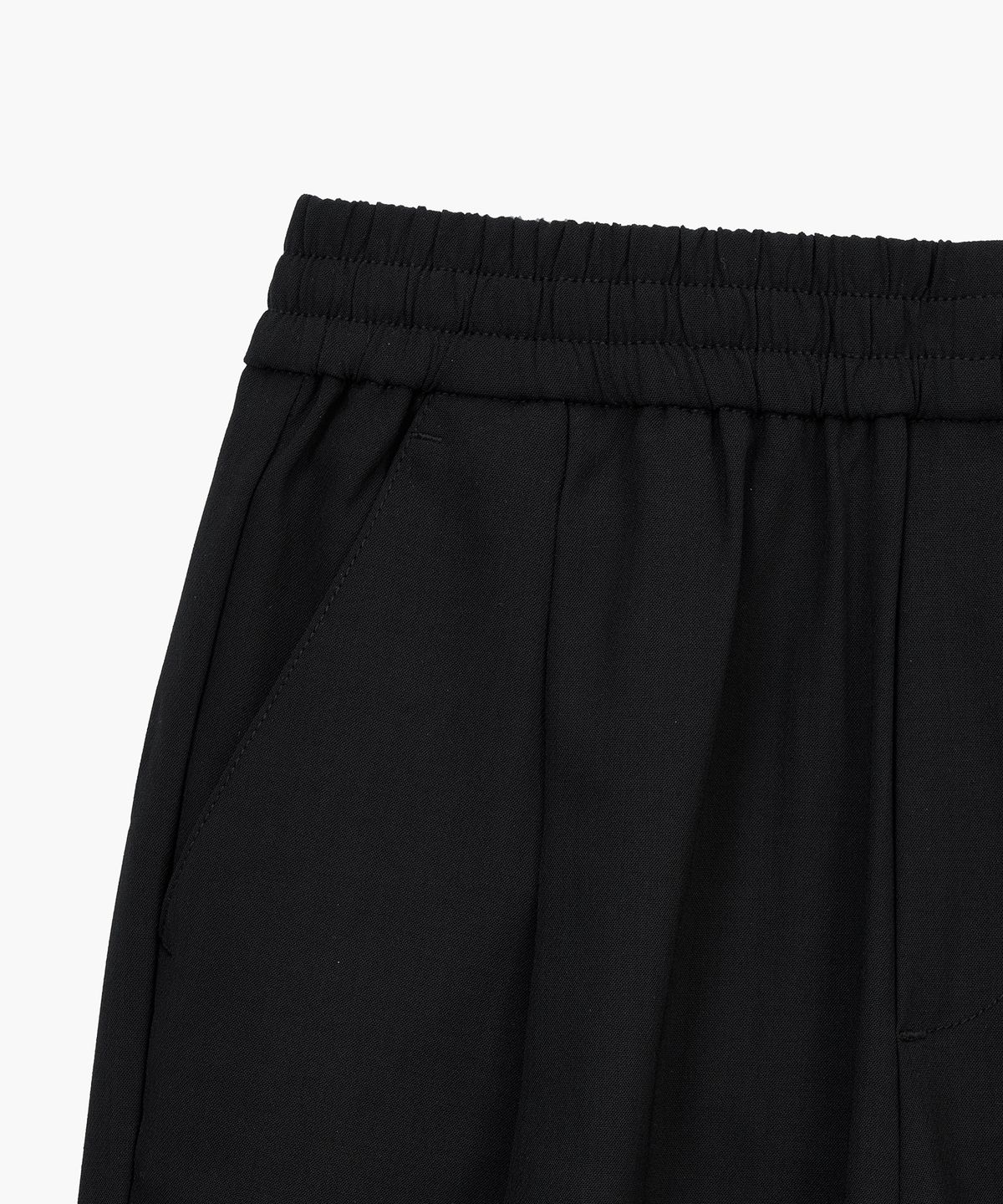 무신사 스탠다드 키즈(MUSINSA STANDARD KIDS) 린넨 라이크 원 턱 와이드 밴딩 팬츠 [블랙]