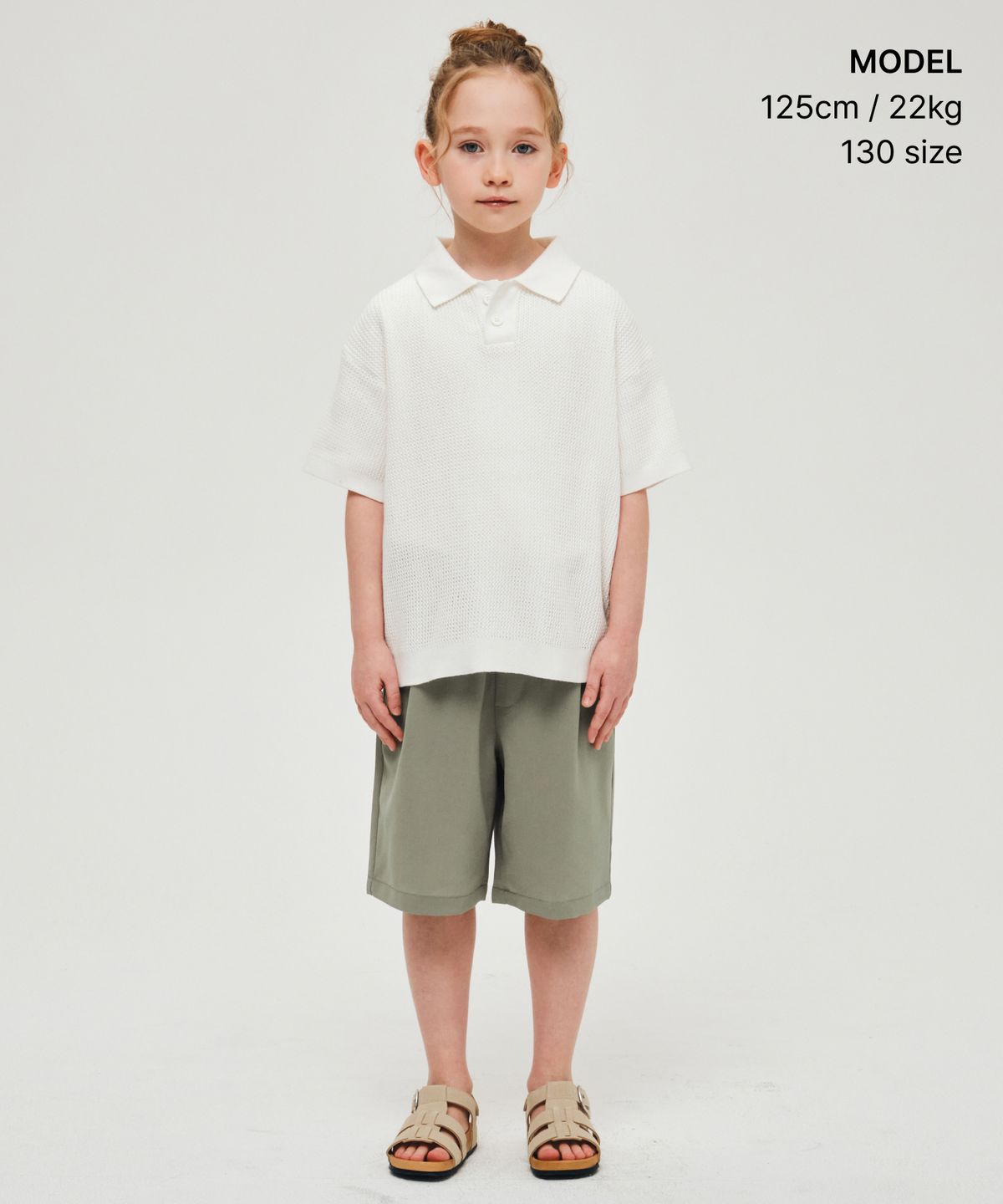 무신사 스탠다드 키즈(MUSINSA STANDARD KIDS) 린넨 라이크 원 턱 와이드 밴딩 쇼츠 [그레이쉬 베이지]