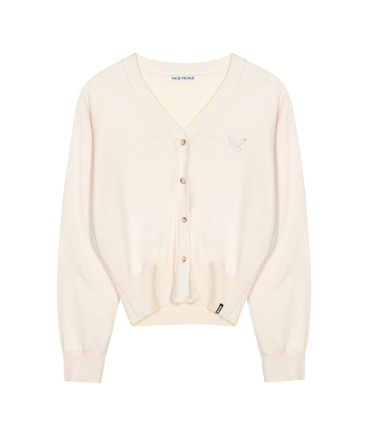 닉앤니콜(NICK&NICOLE) MINI BUTTERFLY SOFT V-CARDIGAN_LIGHT BEIGE