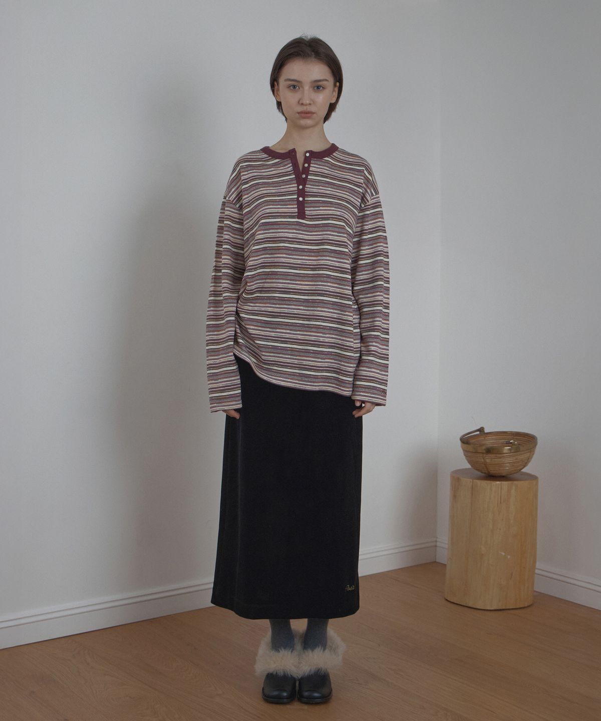 포에트서울(POETSEOUL) velour long skirt_black