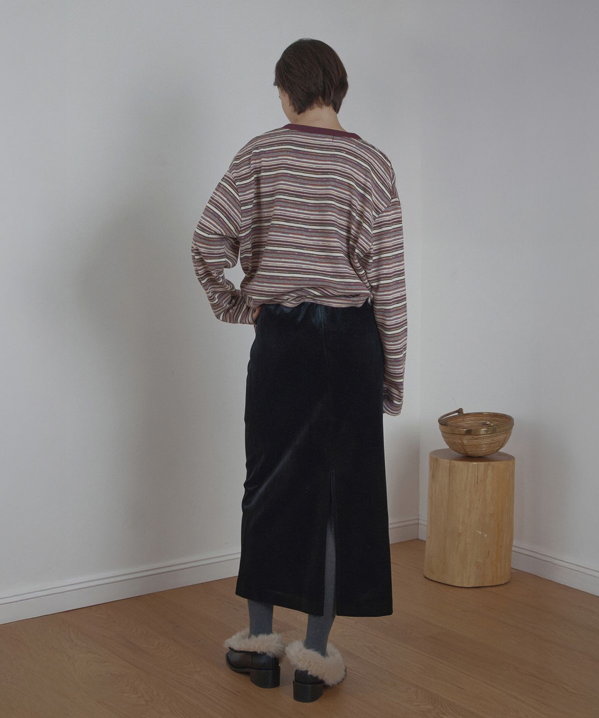 포에트서울(POETSEOUL) velour long skirt_black