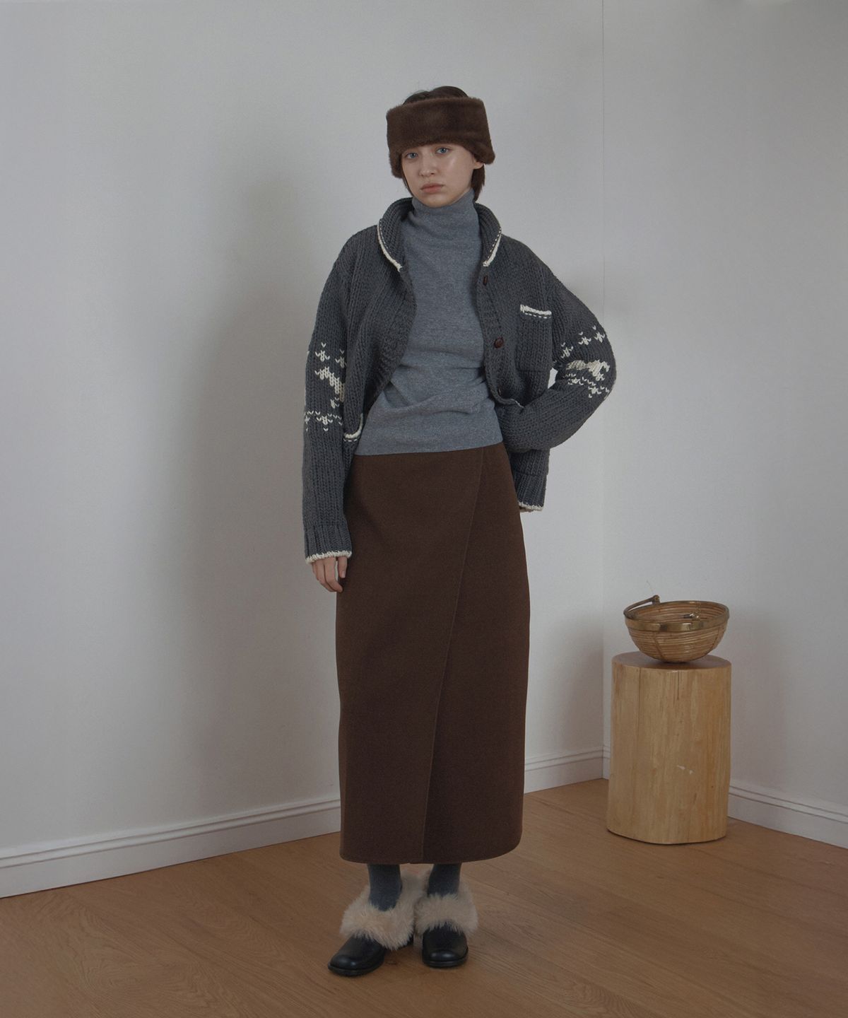 포에트서울(POETSEOUL) maxi wrap skirt_brown