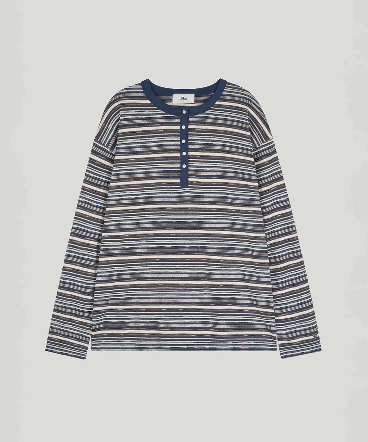 포에트서울(POETSEOUL) multi stripe henley tee_blue