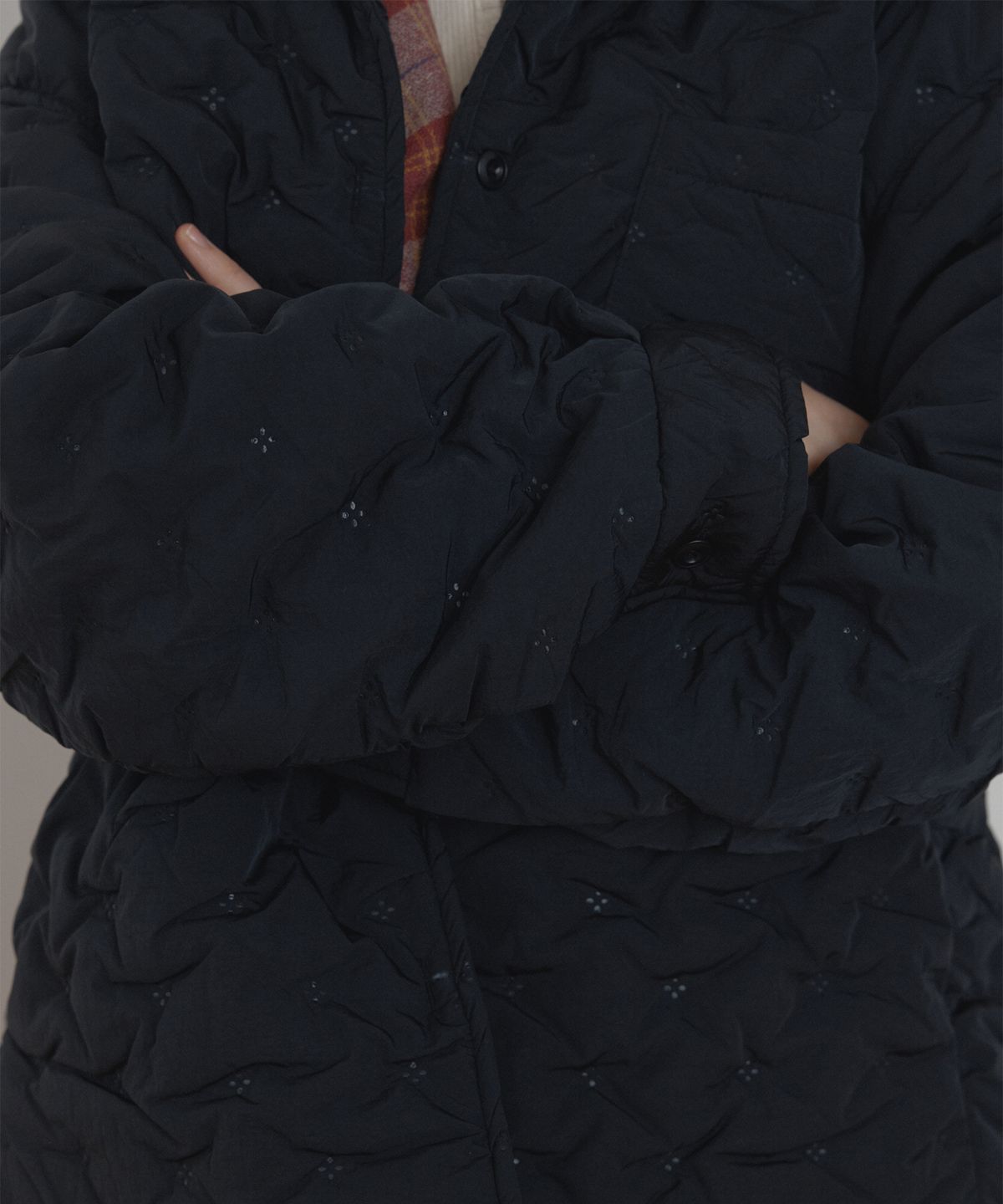 포에트서울(POETSEOUL) snowflake padded shirt_black
