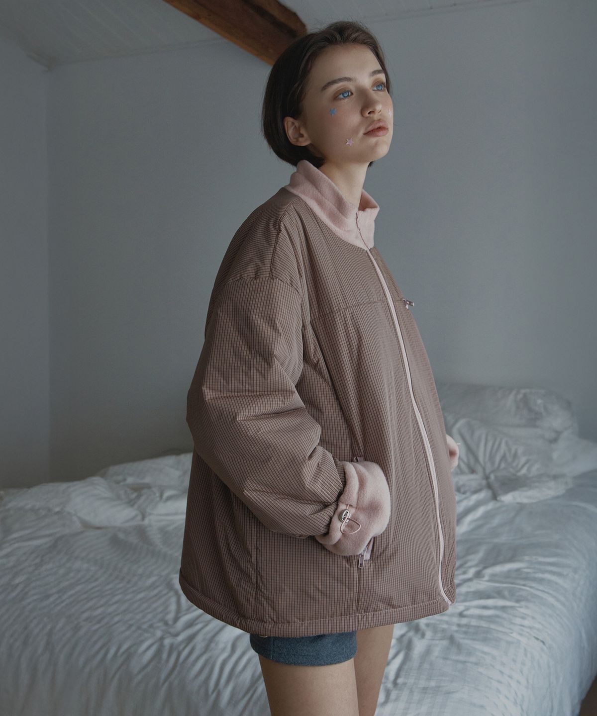 포에트서울(POETSEOUL) reversible zip up jacket_light pink
