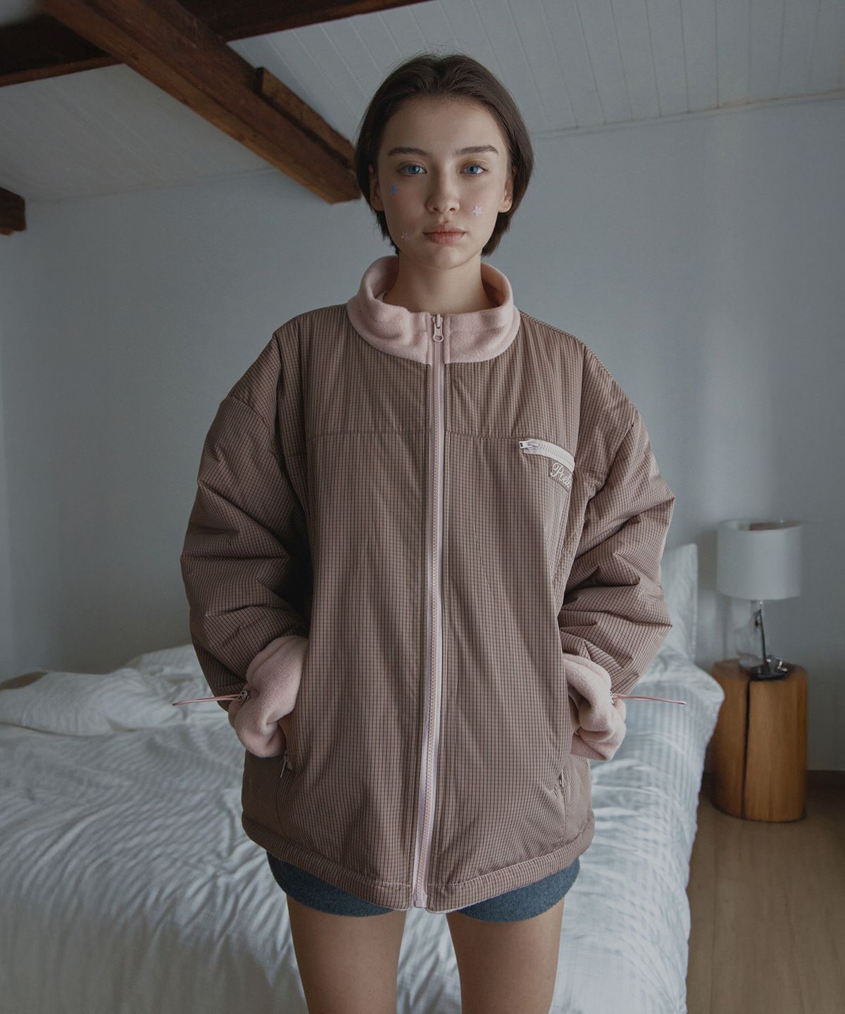 포에트서울(POETSEOUL) reversible zip up jacket_light pink