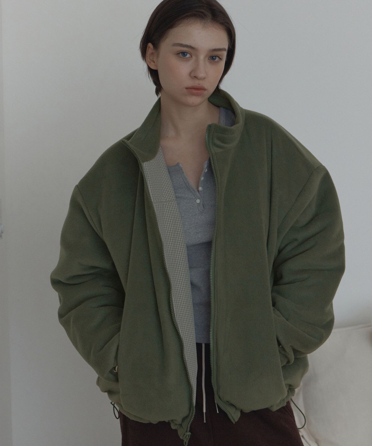포에트서울(POETSEOUL) reversible zip up jacket_light khaki