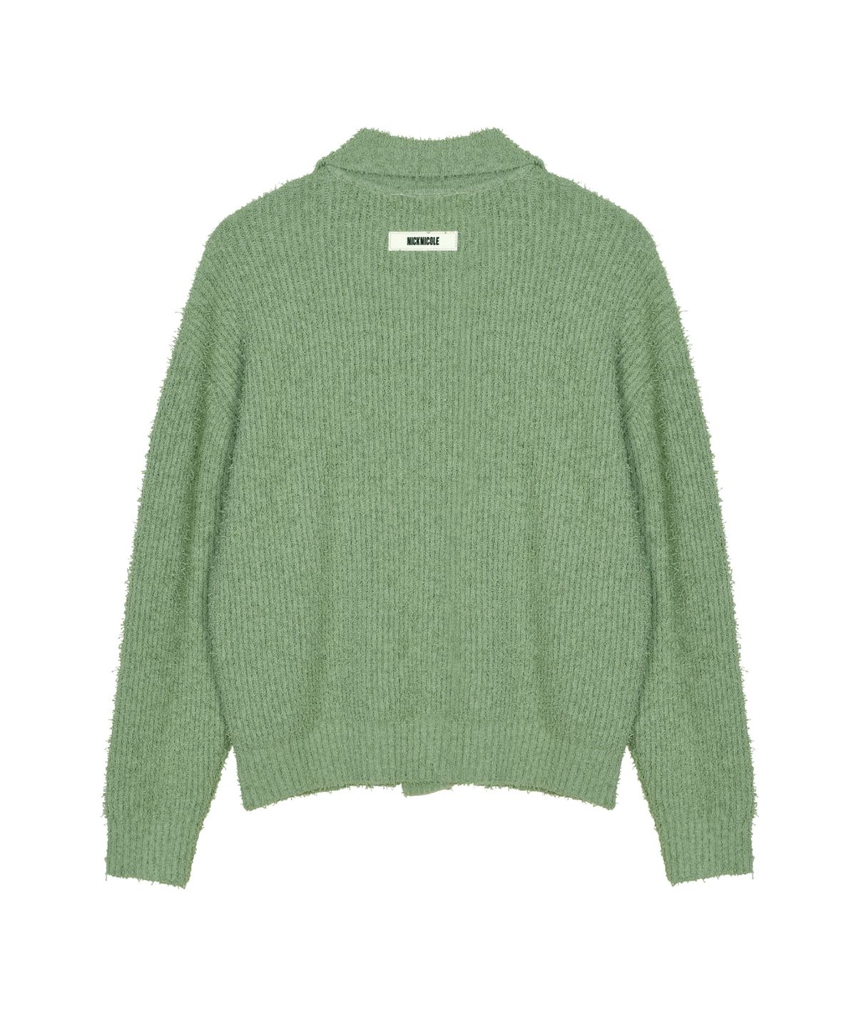 닉앤니콜(NICK&NICOLE) BOUCLE COLLAR KNIT CARDIGAN_OLIVE
