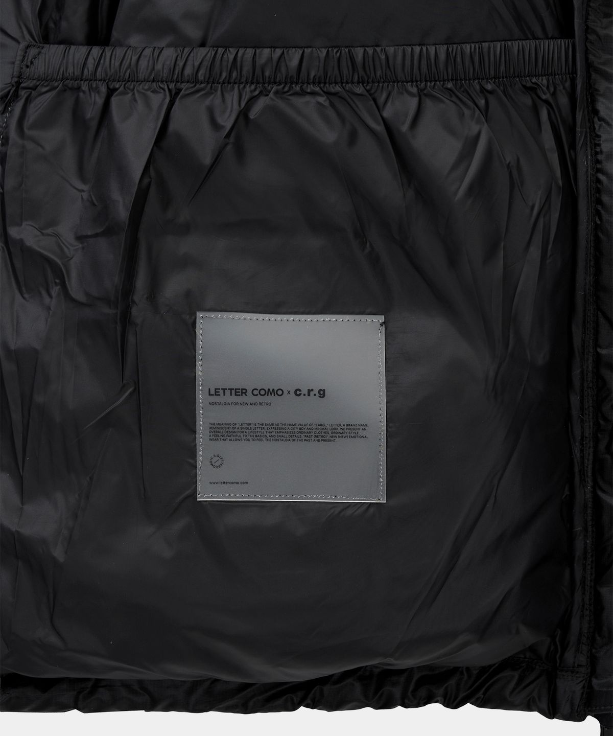 레테르코모(LETTERCOMO) 디쉘 크로스 푸퍼 패딩 블랙
