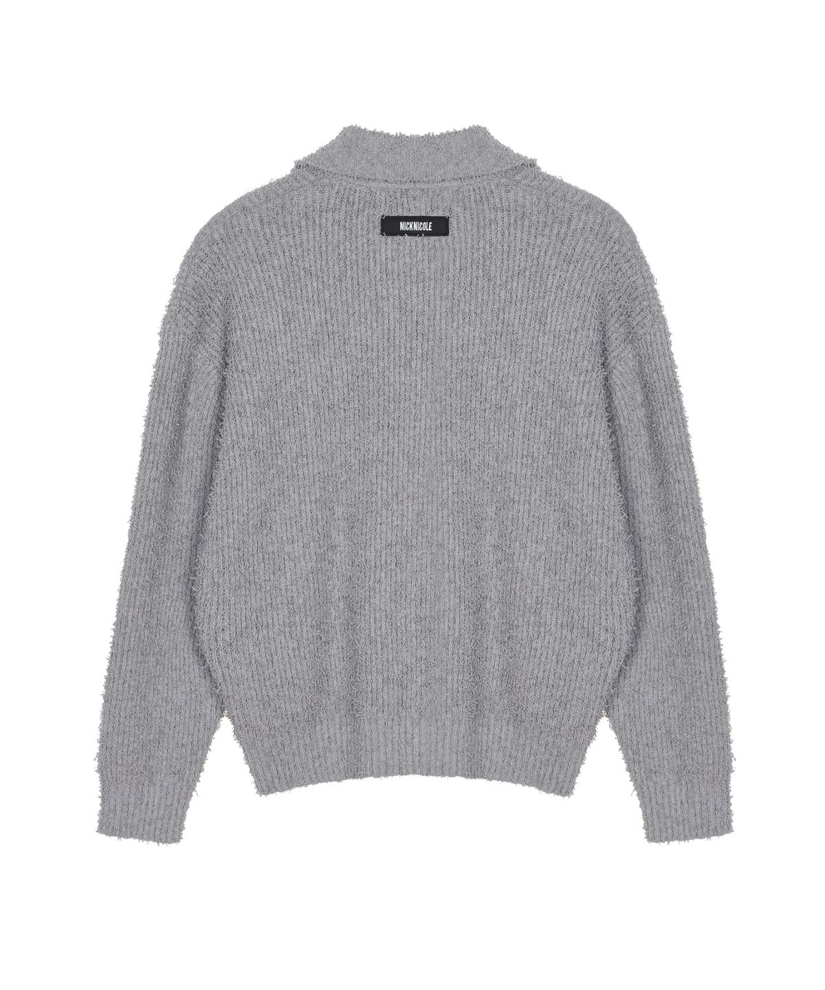 닉앤니콜(NICK&NICOLE) BOUCLE COLLAR KNIT CARDIGAN_GRAY