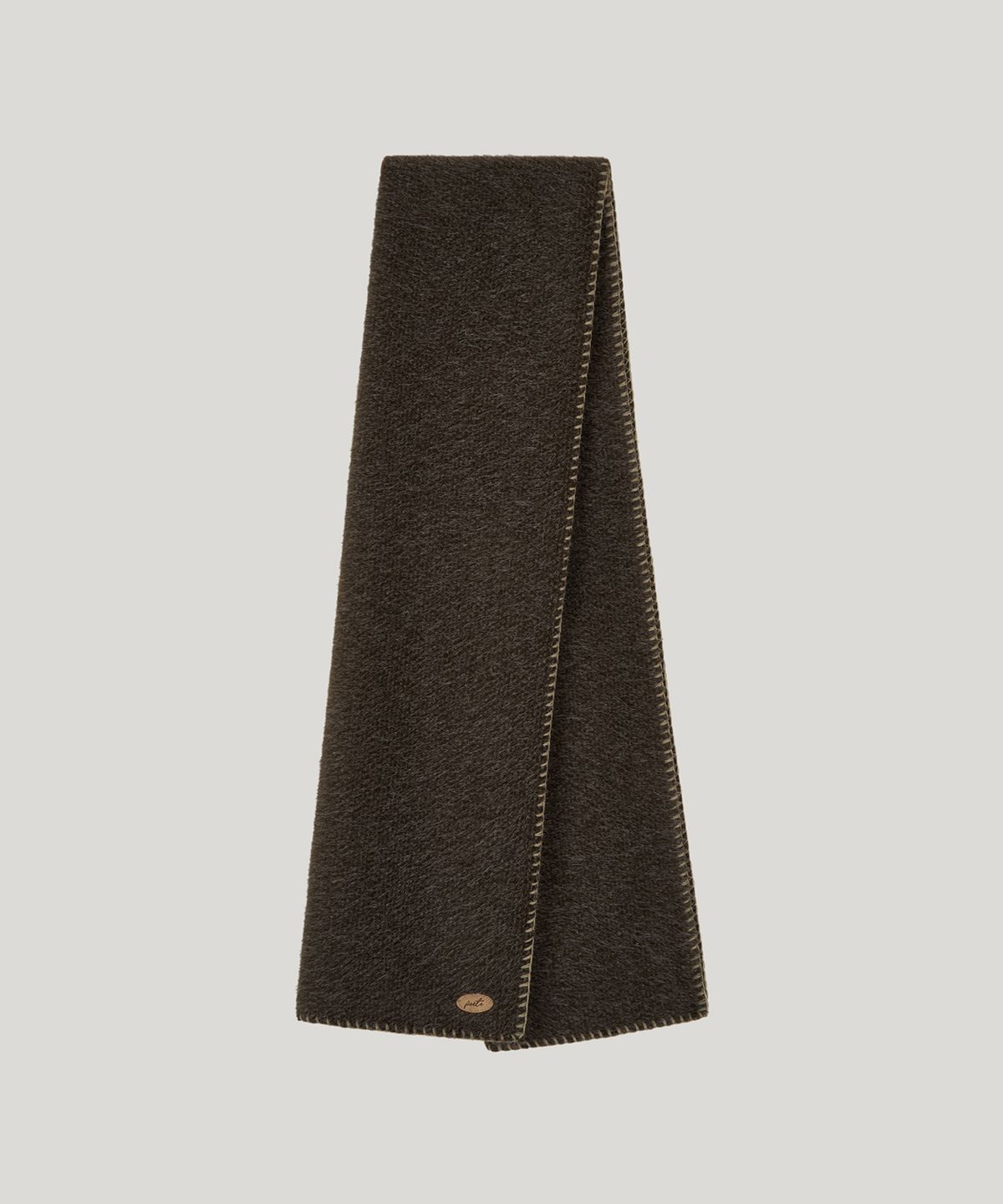 포에트서울(POETSEOUL) soft jacket button hole stitch muffler set_brown