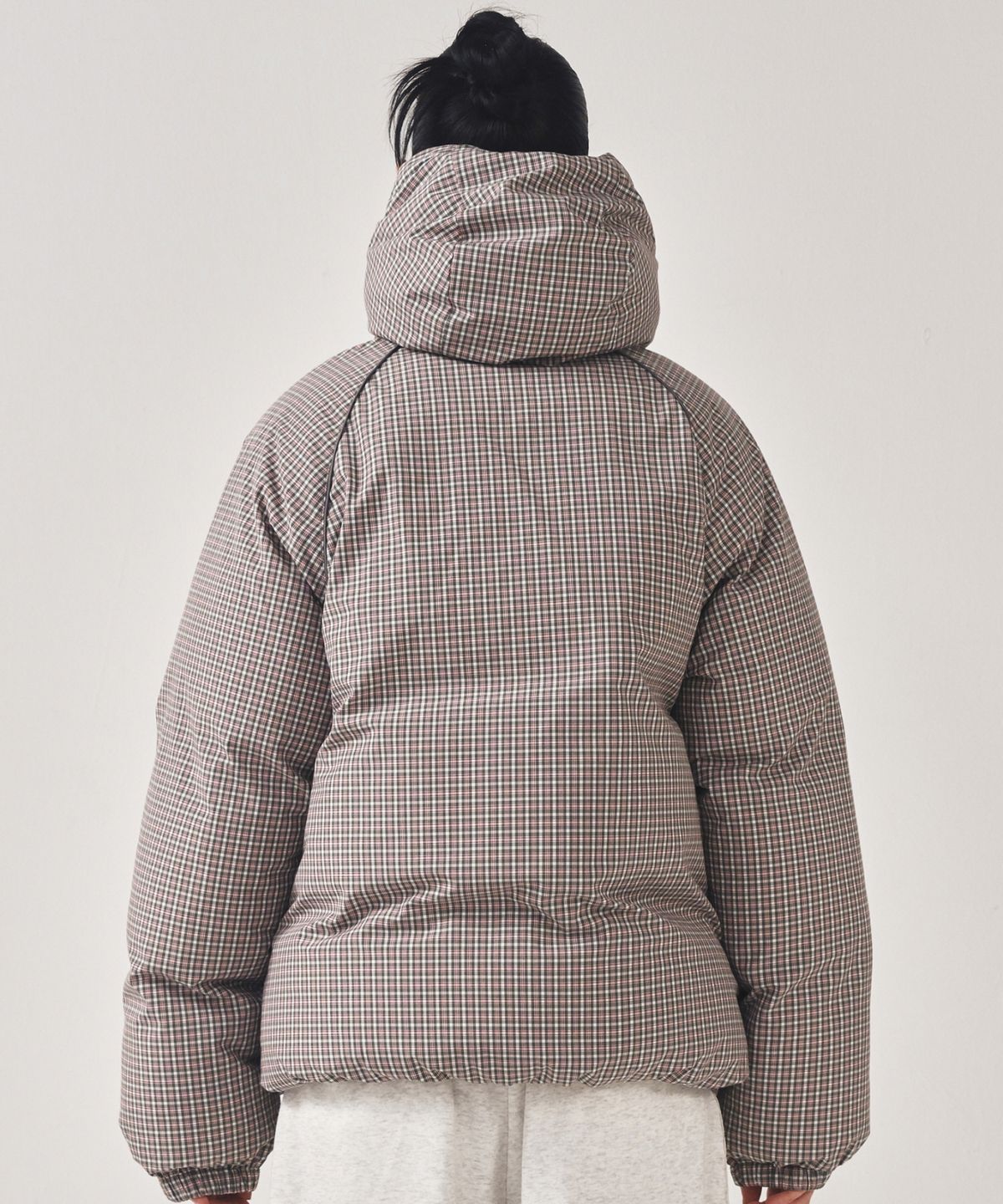 닉앤니콜(NICK&NICOLE) MINIMAL PIPING HOODED PADDING_CHECK