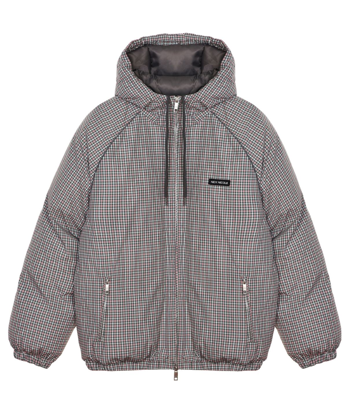 닉앤니콜(NICK&NICOLE) MINIMAL PIPING HOODED PADDING_CHECK